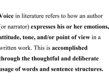 Literary Definition Of Voice