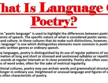 What Is The Language Of A Poem